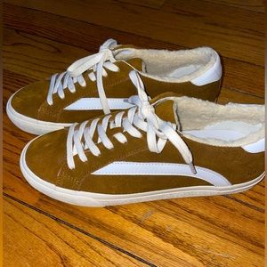 Madewell Sidewalk Sneaker Suede Tan Sz 8.5